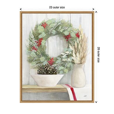 Natural Christmas I by Julia Purinton Framed Canvas Wall Art Print