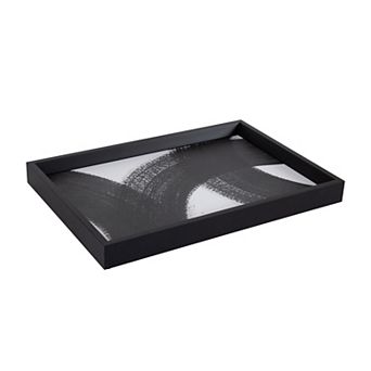 Decorative Wood Ottoman/Coffee Table Tray Featuring Formation