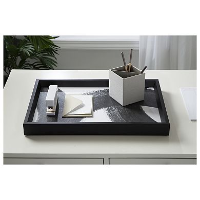 Decorative Wood Ottoman/Coffee Table Tray Featuring Formation