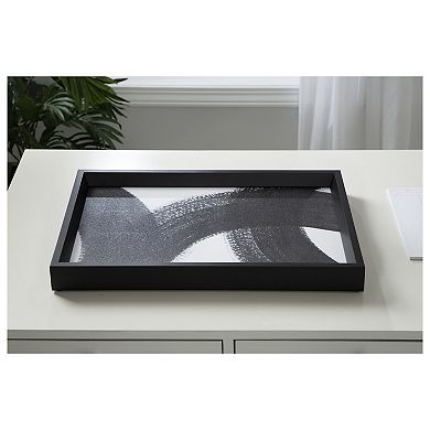 Decorative Wood Ottoman/Coffee Table Tray Featuring Formation