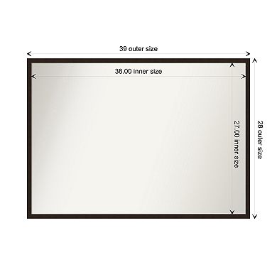 Carlisle Espresso Narrow Non-Beveled Wood Bathroom Wall Mirror