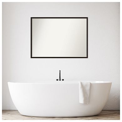 Carlisle Espresso Narrow Non-Beveled Wood Bathroom Wall Mirror
