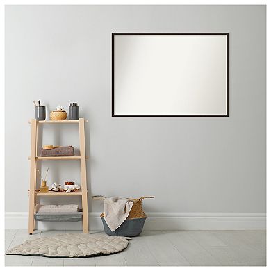 Carlisle Espresso Narrow Non-Beveled Wood Bathroom Wall Mirror