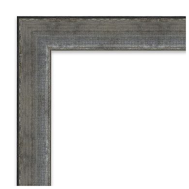 Forged Pewter Non-Beveled Wood Bathroom Wall Mirror