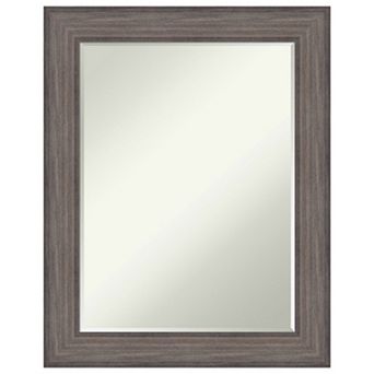 Country Barnwood Petite Bevel Wood Bathroom Wall Mirror