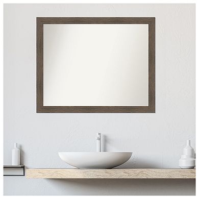 Hardwood Narrow Non-beveled Wood Bathroom Wall Mirror