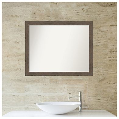 Hardwood Narrow Non-beveled Wood Bathroom Wall Mirror