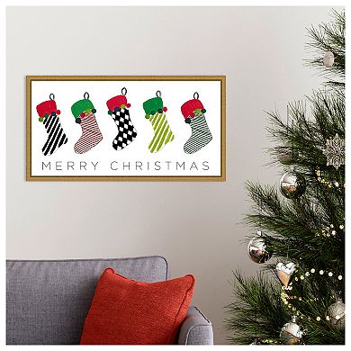 Christmas Stockings by Patricia Pinto Framed Canvas Wall Art Print