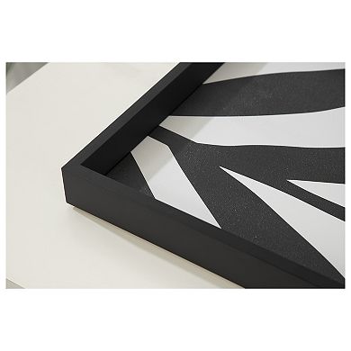 Decorative Wood Ottoman/Coffee Table Tray Featuring Modern Botanical Abstract