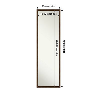 Amanti Art Carlisle Narrow Wood On the Door - Full Length Mirror