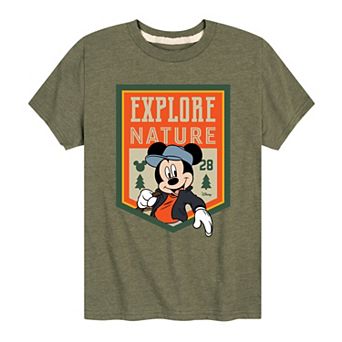 Disney's Mickey Mouse Boys 8-20 Explore Nature Graphic Tee