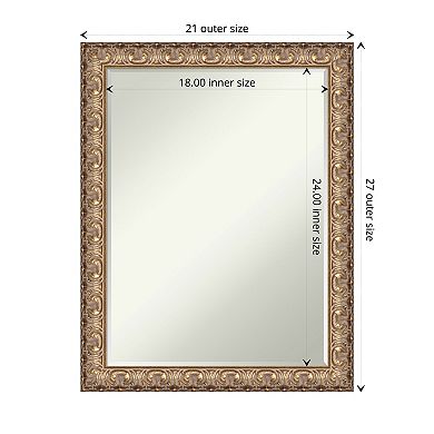 Florentine Gold Petite Bevel Wood Bathroom Wall Mirror