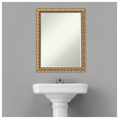 Florentine Gold Petite Bevel Wood Bathroom Wall Mirror