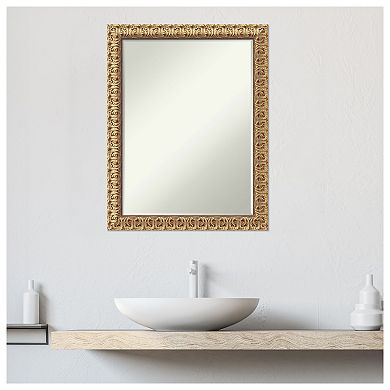 Florentine Gold Petite Bevel Wood Bathroom Wall Mirror