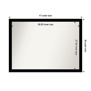 Museum Non-beveled Wood Bathroom Wall Mirror