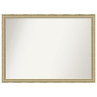 Champagne Teardrop Non-Beveled Wood Bathroom Wall Mirror