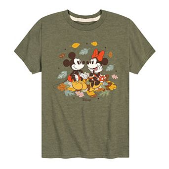 Disney's Mickey & Minnie Mouse Boys 8-20 Leaf Pile Graphic Tee