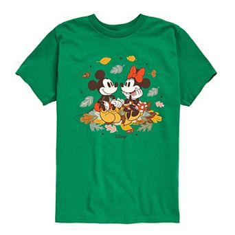 Disney's Mickey & Minnie Mouse Boys 8-20 Leaf Pile Graphic Tee
