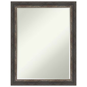 Bark Rustic Char Narrow Petite Bevel Bathroom Wall Mirror
