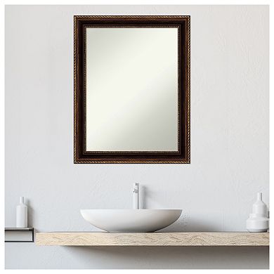 Corded Black Non-Beveled Bathroom Wall Mirror