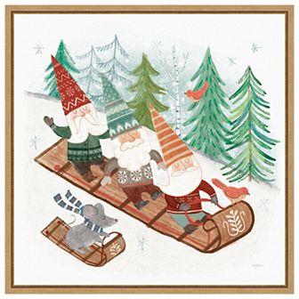 Woodland Gnomes III by Mary Urban Framed Canvas Wall Art Print