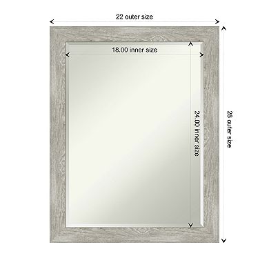 Dove Greywash Narrow Petite Bevel Bathroom Wall Mirror