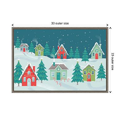 Fa La La I Christmas Houses by Gia Graham Framed Canvas Wall Art Print