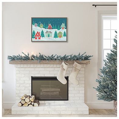 Fa La La I Christmas Houses by Gia Graham Framed Canvas Wall Art Print