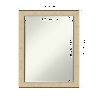 Classic Honey Silver Petite Bevel Bathroom Wall Mirror