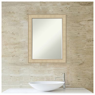 Classic Honey Silver Petite Bevel Bathroom Wall Mirror