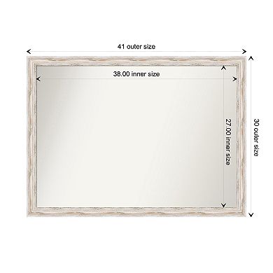 Alexandria Narrow Non-beveled Wood Bathroom Wall Mirror