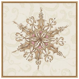 Elegant Season Snowflake I Pink by Daphne Brissonnet Framed Canvas Wall Art Print