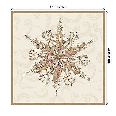 Elegant Season Snowflake I Pink by Daphne Brissonnet Framed Canvas Wall Art Print
