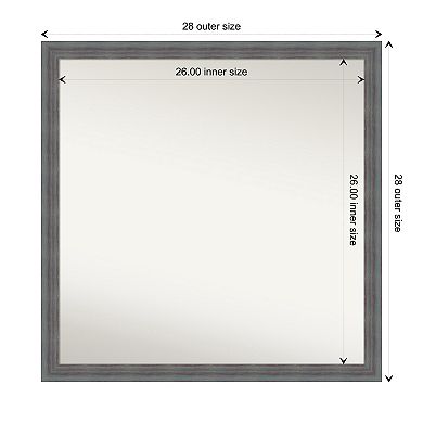 Dixie Rustic Non-beveled Wood Bathroom Wall Mirror