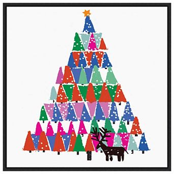 Christmas Tree by Jenny Frean Framed Canvas Wall Art Print