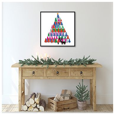 Christmas Tree by Jenny Frean Framed Canvas Wall Art Print