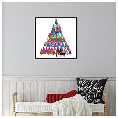 Christmas Tree by Jenny Frean Framed Canvas Wall Art Print