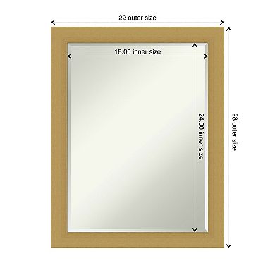 Grace Brushed Gold Petite Bevel Bathroom Wall Mirror