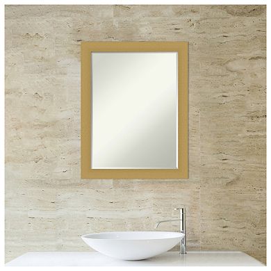 Grace Brushed Gold Petite Bevel Bathroom Wall Mirror