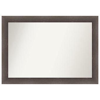Hardwood Chocolate Non-Beveled Wood Bathroom Wall Mirror