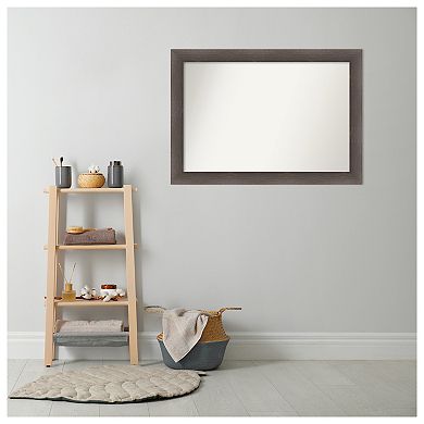 Hardwood Chocolate Non-Beveled Wood Bathroom Wall Mirror