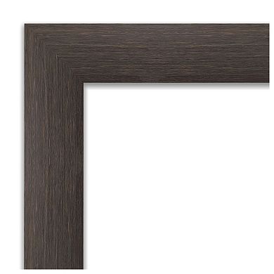 Hardwood Chocolate Non-Beveled Wood Bathroom Wall Mirror