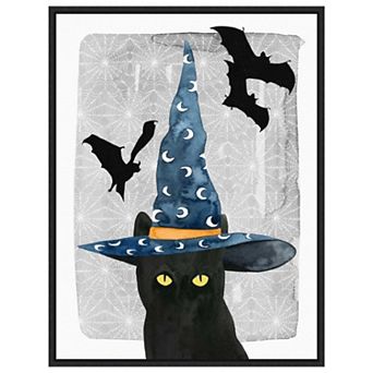 Black Cat II by Grace Popp Framed Canvas Wall Art Print