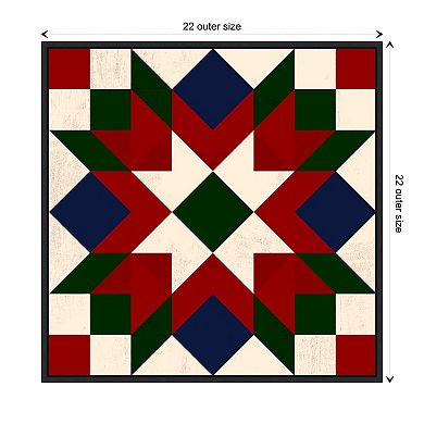 Christmas Barn Quilt IV by Victoria Barnes Framed Canvas Wall Art Print