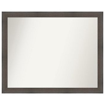 Hardwood Chocolate Narrow Non-Beveled Wood Bathroom Wall Mirror