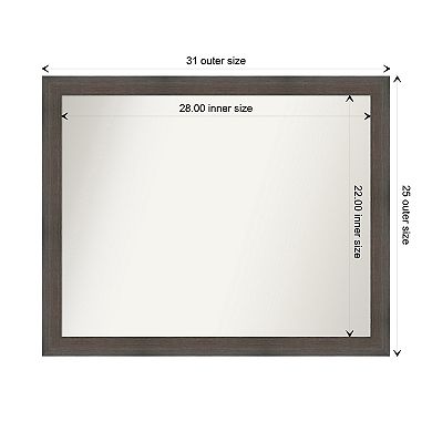 Hardwood Chocolate Narrow Non-Beveled Wood Bathroom Wall Mirror