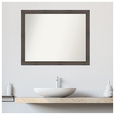 Hardwood Chocolate Narrow Non-Beveled Wood Bathroom Wall Mirror