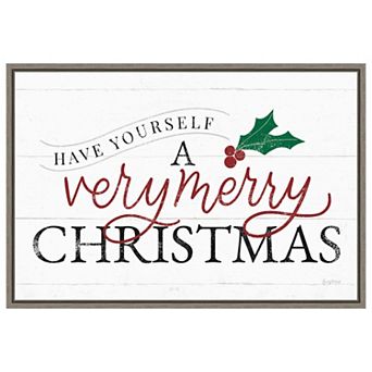 Vintage Christmas IV RG by Becky Thorns Framed Canvas Wall Art Print