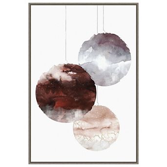 Holiday Time 3 Christmas Ornaments by Design Fabrikken Framed Canvas Wall Art Print