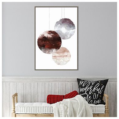 Holiday Time 3 Christmas Ornaments by Design Fabrikken Framed Canvas Wall Art Print